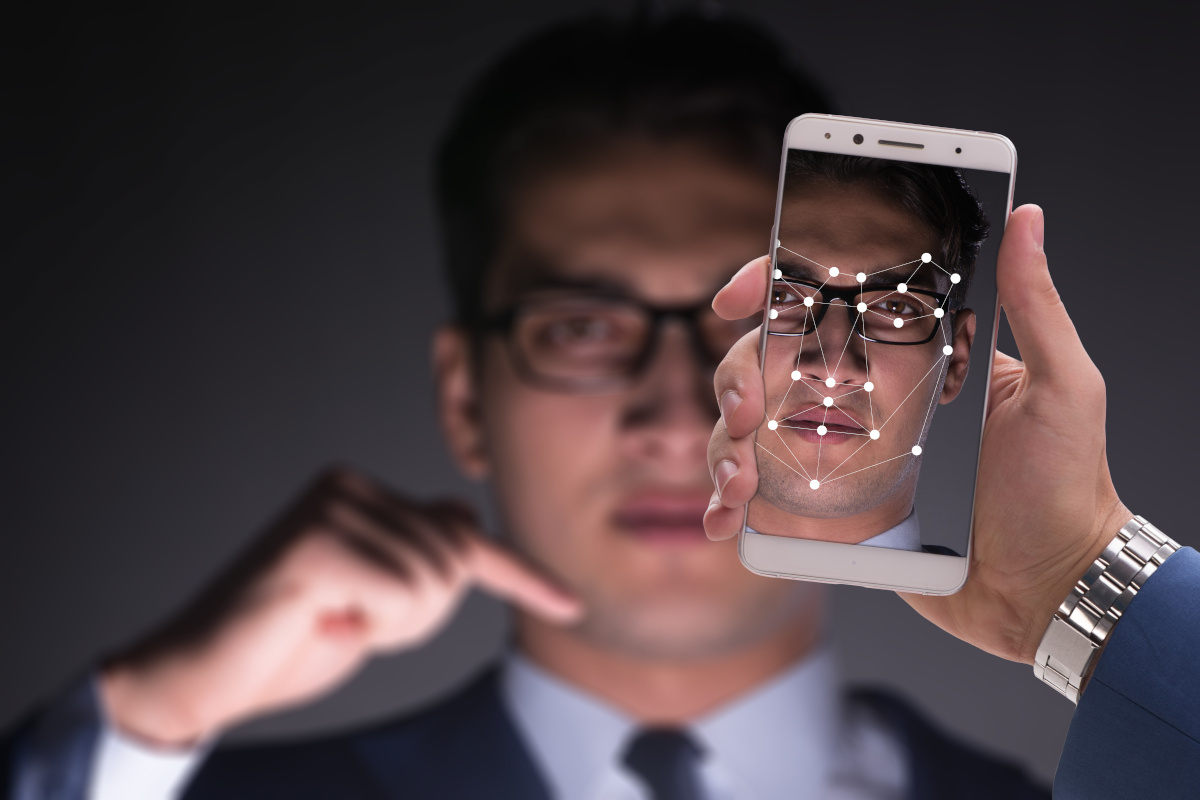 A phone using facial recognition